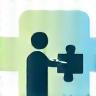 Illustration of a person fitting a puzzle piece