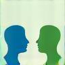 Illustration of two people in discussion